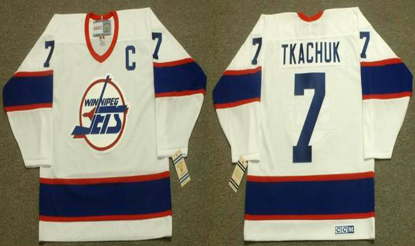 2019 Men Winnipeg Jets #7 Tkachuk white CCM NHL jersey->winnipeg jets->NHL Jersey